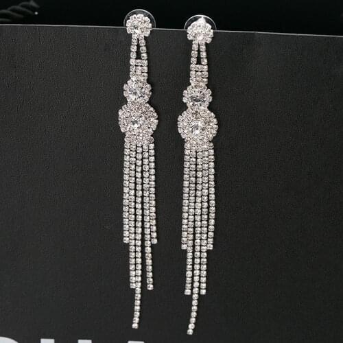 2021 Tassel Earrings High Sense Of Rhinestone New Trendy Earrings Female Long Fashion Elegant Exquisite Sweet Womens Earring