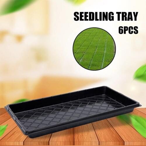 6PCS Seedling Starter Tray Reusable Plastic Growing Pot Plate with Drainage Hole for Garden Greenhouse Hydroponics 100cс XH8Z