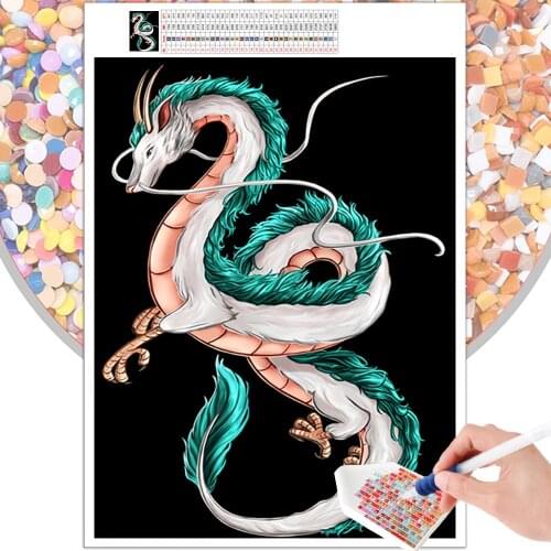 5D DIY Diamond Painting Cartoon Cross Stitch Kit Mosaic Embroidery Dragon Art Hobby Gift Round Square Rhinestone Home Decoration