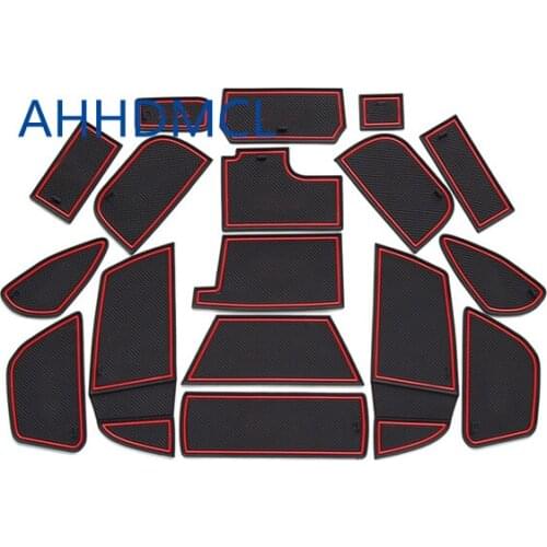 Car Anti-Dirty Pad Door Groove Gate Slot Cup Armrest Storage Pad Anti-Slip Mat For Ford Focus 2015 2016 2017 2018