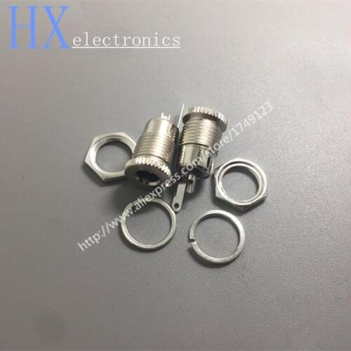 Free shipping 10PCS DC-099 DC Power supply 5.5*2.1 Belt Thread Metal Charging socket Female