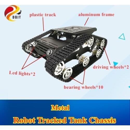 Free Shipping Y100 Robot Tracked Tank Car Chassis with Aluminium Alloy Frame and Wheel for Robot DIY Tank Model RC
