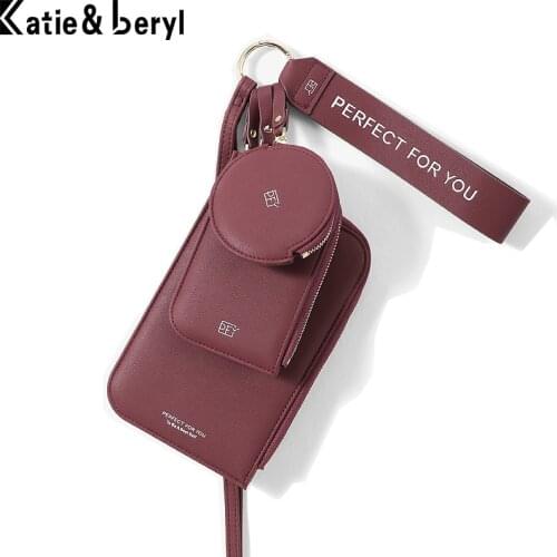 Brand Mini Crossbody Shoulder Bag Women Cell Phone Coin Pocket Ladies Purse Wristband Clutch Fashion PU Leather Handbags Female