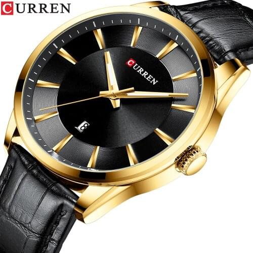 Quartz Watch CURREN Luxury Men Outdoor Mens Watches Sport Watches Auto Date Wristwatch Clock Leather Wrist Watches mens 2021