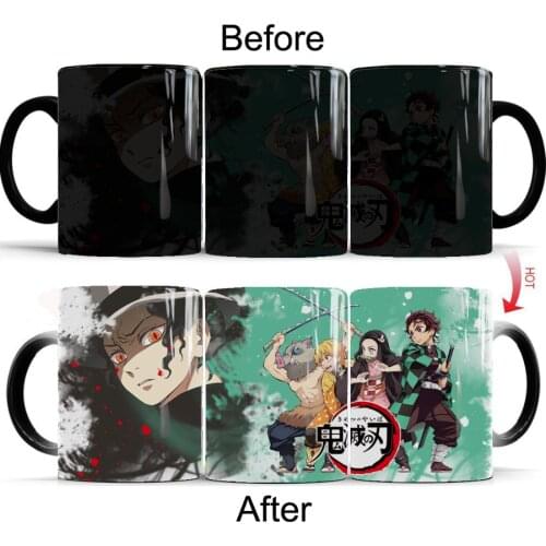 Demon Slayer: Kimetsu No Yaiba 350ml Color Changing Coffee Mug 11oz Ceramic Tea Cups Safe Package Drop Shipping Mugs