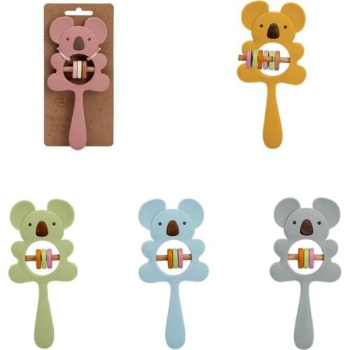 Lets Make Baby Animal Silicone Teethers Koala Baby Food Silicone Pandents Toys For Teeth Tiny Rod Baby Teethers Gift BPA Free