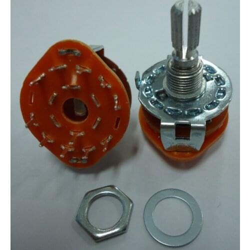 Band switch Rotary switch Chassis signal conversion switch 2 knife 5 files 20 flower shaft