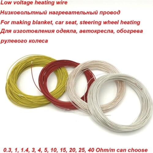 Fluoropolymer Insulated High Quality Nickel Chrome Electric Heating 12V 24V DIY Car Heating Seat, Steering Wheel Heating Wire