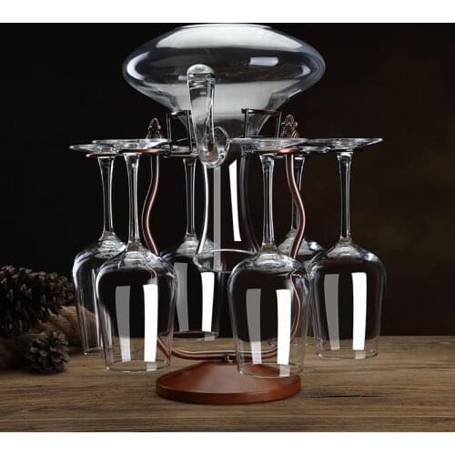 Creative solid wood wine glass holder decanter shelf upside down goblet wine dispenser household Wine glass rack decanter rack