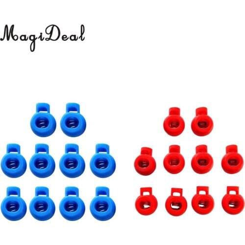 MagiDeal 20 Pieces Plastic Spring Stop Single Holes Lanyard Cord Locks End Fit for 8mm Bungee Drawstring Rope