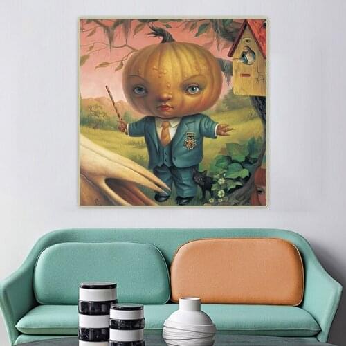 Mark Ryden《The pumpkin president》Canvas Oil painting Artwork Poster Picture Modern Wall Decor Home Living room Decoration