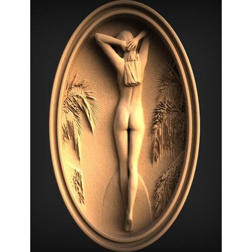STL Model Panno for CNC Router 3D Printer Artcam Aspire Bas Relief (Back of Naked Woman)