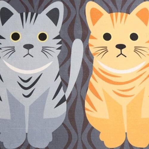 Fashion Floor Mats Cartoon Cushion Cat Printed Carpets Doormats For Kitchen Bathroom Living Room Anti-Slip Pad SCVD889