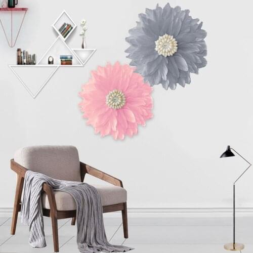 Soft Feather Conch Artificial Flower Wall-Mounted Wedding Decoration Stage Party Home Decoration