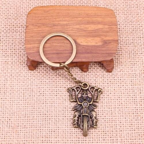 New Fashion Keychain 44x28mm skeleton motorcycle Pendants DIY Men Jewelry Car Key Chain Ring Holder Souvenir For Gift