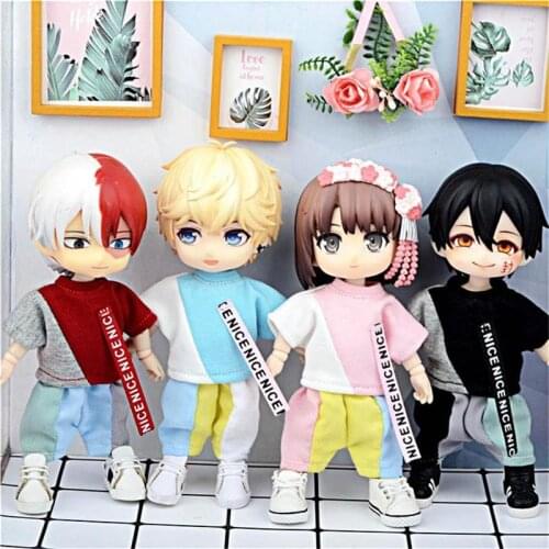 NEW color stitching Ob11 baby pants suitable for 1/12 BJD doll obitsu 11 baby accessories clothing cute pants doll clothes gift