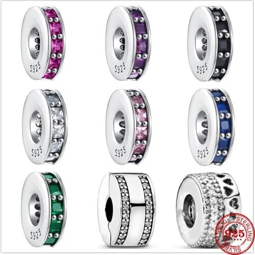 New Colorful Spacer DIY fine beads Fit Original Pandora Charms Silver 925 Bracelet Jewelry For Women