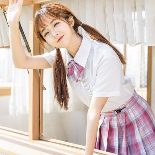 Riding hood spot with jk uniform genuine plaid skirt pleated skirt college students skirts wind in spring and summer