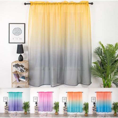 Colorful Rainbow Gradient Sheer Curtain for Living Room Wedding Party Decoration Organza Country Style Tende Gothic Home Decor