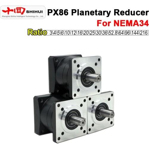 57 Stepper Motor PX86 Planetary Reducer Speed Ratio 3/4/5/6/10/12/16/20/25/30/36/52.8/64/96/144/216 For NEMA23 Stepper Motor