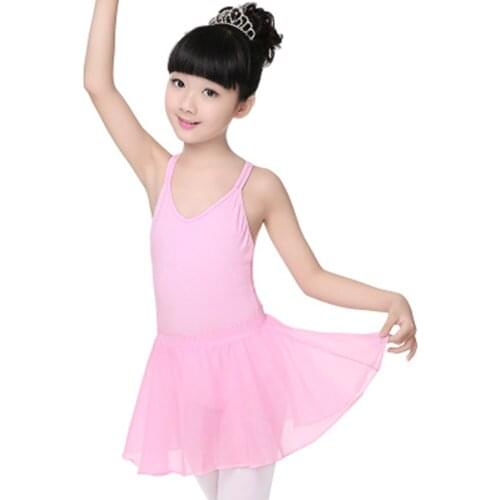 New Style Kids Ballet Dance Chiffon Skirt Set Childrens Dance Pure Cotton Dress Gymnastics Exercise Openable Crotch For Grils