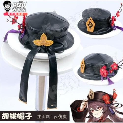 Genshin Impact Hutao Hats Game Adult Women Anime Cosplay Costume Props Kawaii Leather Accessories Hallowmas Hat