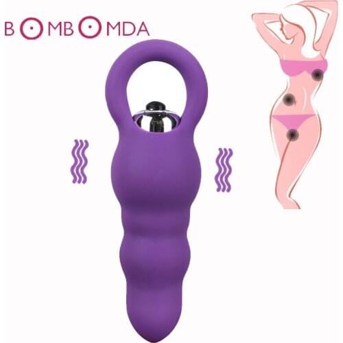 Silicone Anal Vibrators Dildo Butt Plug G spot Stimulation Wave Type Anal Plug Vaginal Jumping Egg Adults Sex Toy For Woman Men