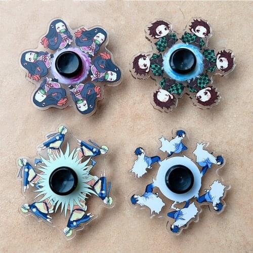 2021 New Anime Demon Slayer Running Fidget Relief Rodent Hand Spinner Kids Toy Fingertip Gyro Bearing Mute Giftscutegift