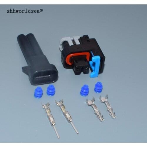 Worldgolden 0.6mm 2p Female And Male 2 Pin EV6 Injector Auto Connector 15419715 15326181 15411633