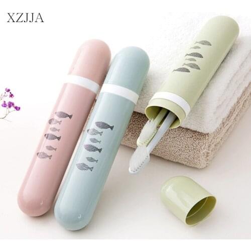 XZJJA Portable Toothbrush Storage Box With Cover Outdoor Travel Tooth Brush Protect Case Bathroom Toothbrush Organizer Container
