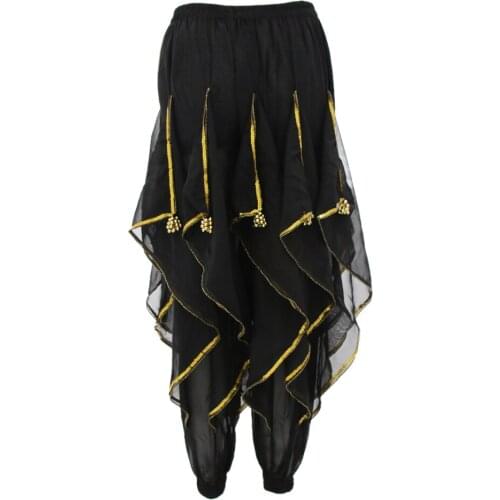 Womens Belly Dance Harem Pants Tribal Baggy Arabic Halloween Pants Costumes Black