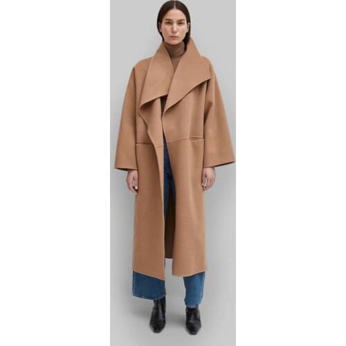 Totem* Wool Long Coat ANNECY Series Wool Coat Silhouette Side Slit Lapel Long Coat For Women Big Size New Arrival Spring 2020