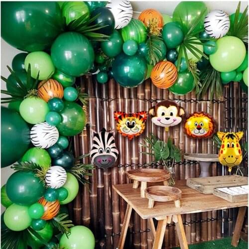 1 Set Animal Balloons Garland Kit Jungle Safari Theme Party Supplies Favors Kids Boys Birthday Party Baby Shower Decorations