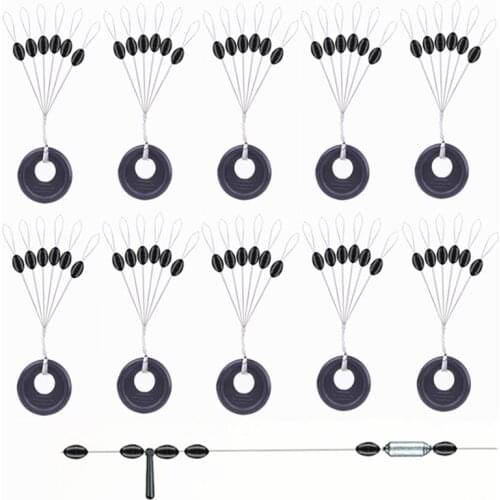 10~30 Groups Float Space Bean Catfish Carp Fishing Float S M L Black High Quality Rubber Space Beans Oval Stopper Fishing Bobber