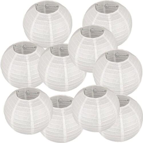 10 Packs 12 Inch White Paper Lanterns Round Chinese Hanging Ball lamp for Birthday Wedding Christmas Parties
