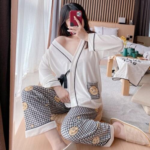 2020 Winter Thick Warm Gold Velvet Long Sleeve Kimono Pajama Sets for Women Sleepwear Pyjamas Homewear Pijama Mujer Home Clothes