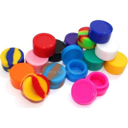 500pcs 5ml Nonstick Silicone Container Storage Box for Oil Wax Jar Dab Random Color