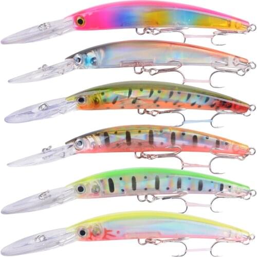 6pcs 17cm 24g Minnow Lure Fishing Laser Hard Professional Seawater Long Casting Lure Floating Wobblers Artificial Bait 3D Eyes