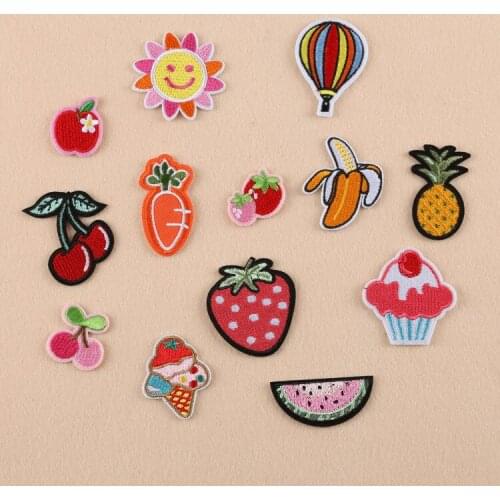Childrens Clothing Accessories Jewelry Accessories Handmade DIY Patch Strawberry Pineapple Embroidered Cloth Stickers