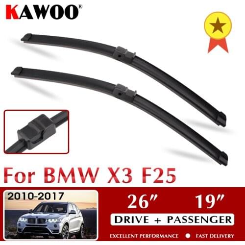 KAWOO Car Wiper Blades For BMW X3 F25 October 2010 - Nov. 2017 Windshield Windscreen Window 26"+19" LHD RHD Auto Accessories
