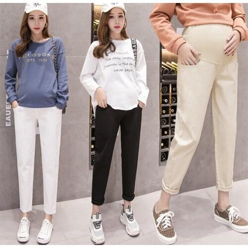 High Waist Maternity Slim Belly Pant Pregnant Trousers 2020 Spring Skinny Legging Pencil Feet Pant Pregnancy Clothing Plus Size