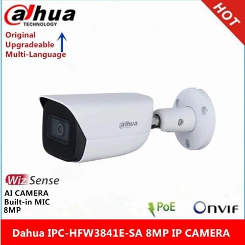 Dahua IPC-HFW3841E-SA 8MP IR30M Built-in Mic & SD card slot IP67 SMD Plus WizSense bullet Camera replace IPC-HFW1831E IP Camera