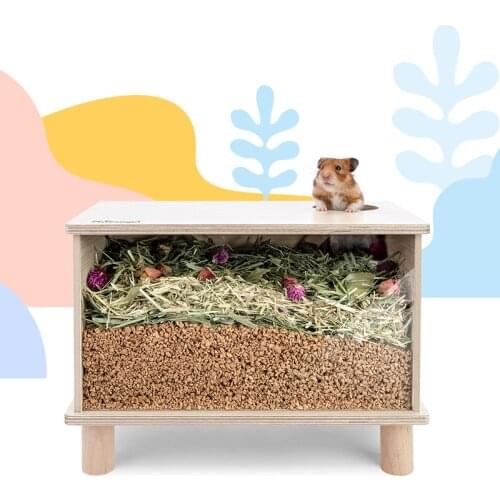 Wooden Hamster Digging House Acrylic Hamster Peeping House Cork Grain Hamster Bedding Hamster Cage Landscaping Supplies