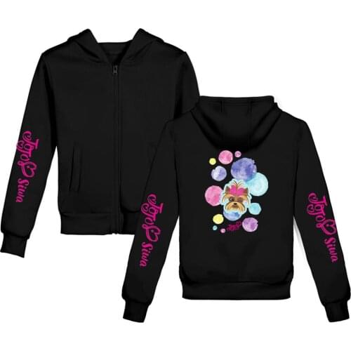 Jojo Siwa Printing Children Zipper Hoodies Sweatshirts Long Sleeve Kids Tops Clothes Autumn Winter Children Pullovers Streetwear