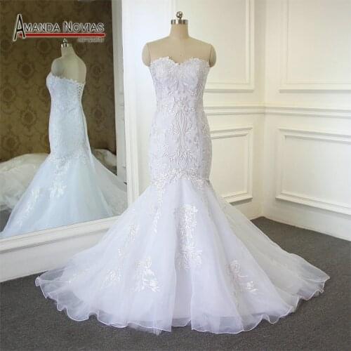 Elegant Simple Mermaid Wedding Dress Back Lace Up Bridal Dress New Lace