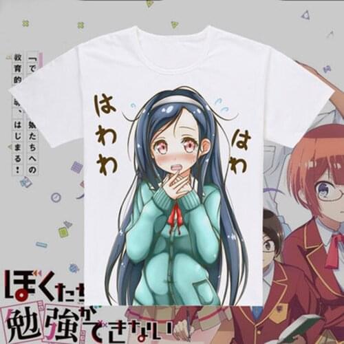 Bokutachi wa Benkyou ga Dekinai We Never Learn T-shirt Anime Cosplay Yuiga Nariyuki T shirts Casual Tops women Men Tees