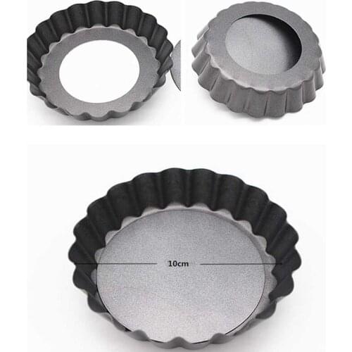 Removable Bottom Baking Pie Deep Dish Tray Pizza Plate Pizza Pan Non-stick Mold Oval Dessert Pastry DIY Kitchen Tools 10*2cm