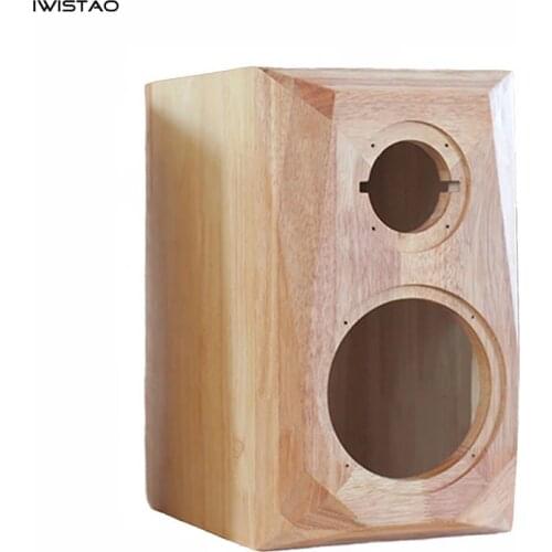 IWISTAO HIFI 2 Way Bookshelf Solid Wood Empty Speaker Cabinet 4 Inch 1 Pair Diamond 7.7L Cut Corner for Tube Amplifier
