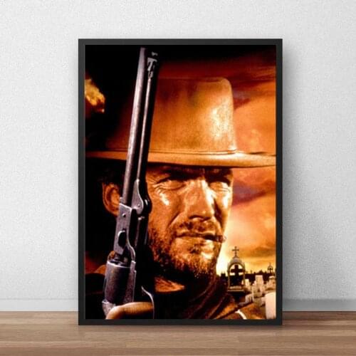 High Definition Printing Clint Eastwood A Fistful Of Dollars Movie Canvas Painting Posters Wall Art Picture Vintage Home Decorat