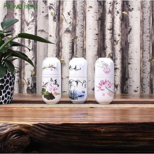 Ceramic Porcelain Kung Fu Tea Set Teaware Outdoor Portable Travel Tea Set with One Pot and Two Cups Tea Pot and Cup Set